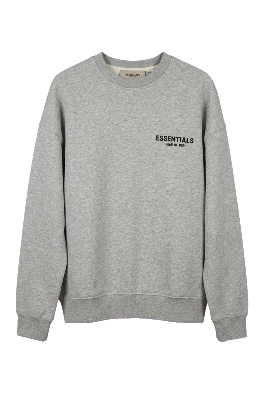 Essentials gray crewneck hanging front view