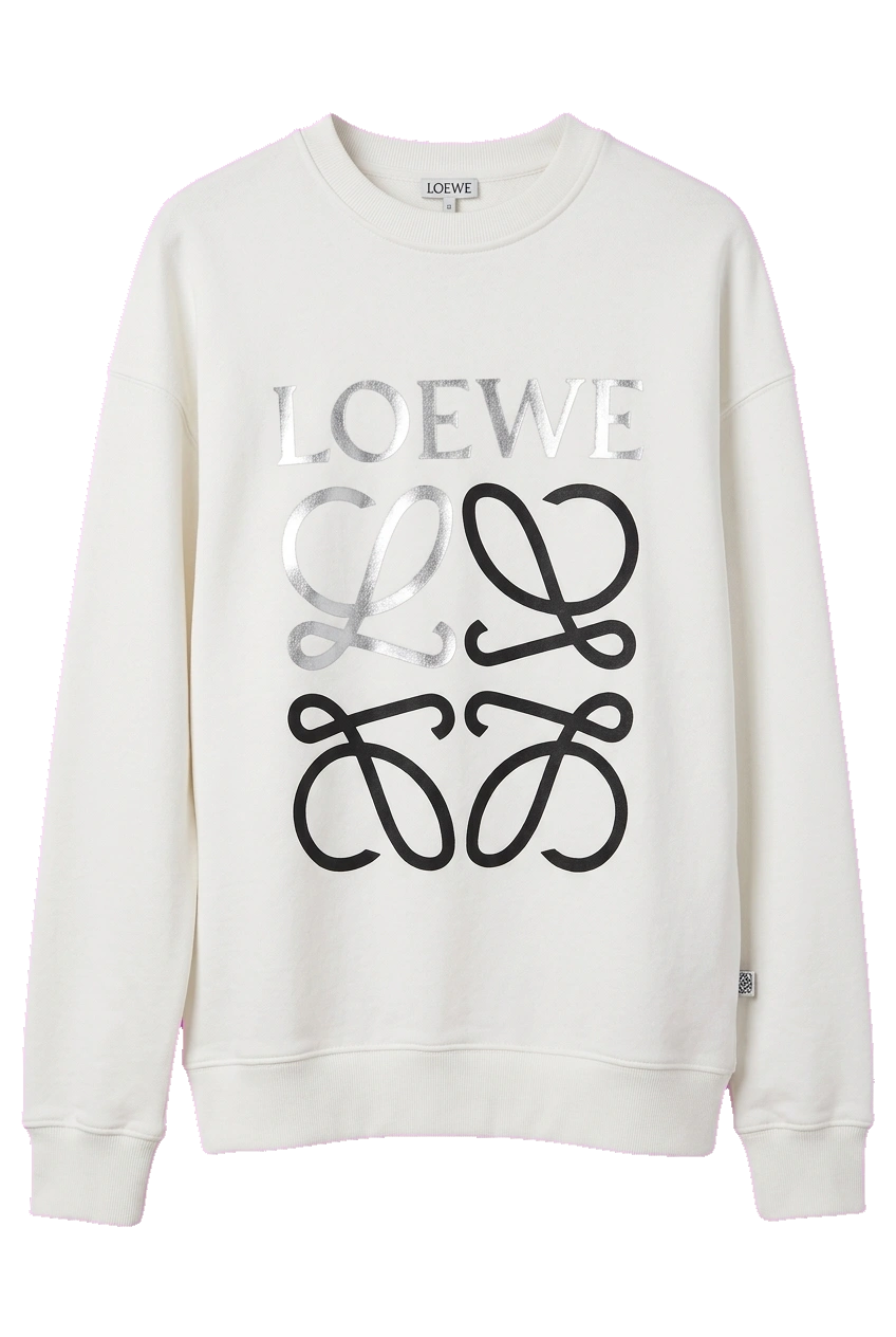 LOEWE WHITE CREWNECK hanging front view