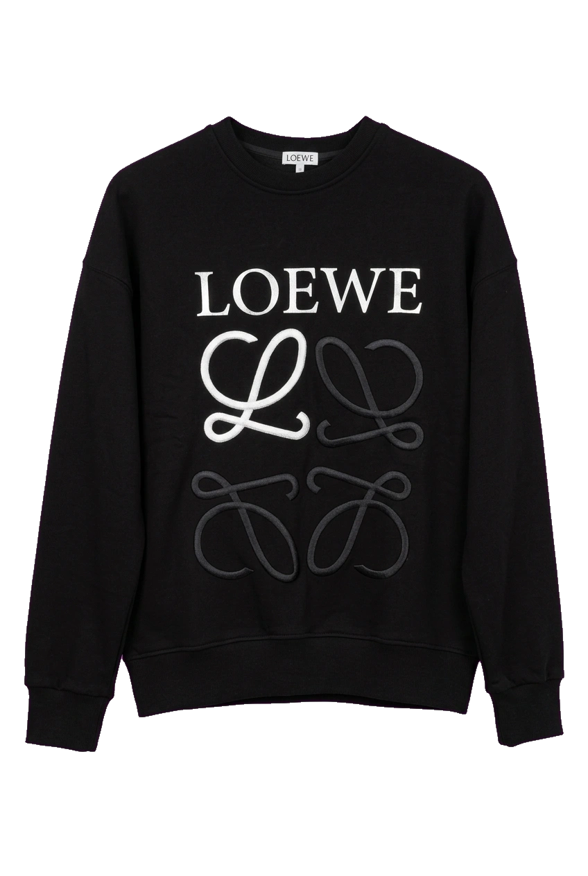 LOWEW BLACK CREWNECK hanging front view